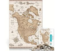 Rompecabezas de 1000 Piezas con Mapa Antiguo de Estados Unidos para Adultos Juego de concentración Mental Manualidad de Corte de Alta precisión Actividad para Fortalecer los Lazos Familiares y Amigos