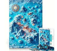 Rompecabezas de 1000 Piezas con Mapa de fantasía Invernal y montañas Nevadas Juego para ejercitar la Mente Artesanía de Corte experta Un pasatiempo Fascinante para los Momentos de Ocio (38x26cm)