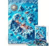 Rompecabezas de 1000 Piezas con Mapa de fantasía Invernal y montañas Nevadas para Adolescentes Ideal para Entrenar la concentración, Actividades de Ocio y para Regalar (50x75cm)