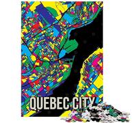 Rompecabezas de 1000 Piezas con Mapa de la Ciudad de Quebec Canadá Colorido Ideal para Viajes Actividades Familiares y Divertidas en casa Juguetes educativos (38x26cm)