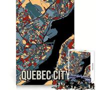 Rompecabezas de 1000 Piezas con Mapa de la Ciudad de Quebec en Tonos Tierra,Ideal para Adolescentes Desarrolla la Capacidad de razonamiento,es Ligero y Divertido (38x52cm)