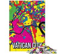 Rompecabezas de 1000 Piezas con Mapa de la Ciudad del Vaticano Estilo Pop Art Ideal para Adultos y para Toda la Familia Entrena tu Cerebro y Tus Manos Reducir el estrés (38x26cm)
