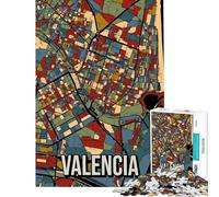 Rompecabezas de 1000 Piezas con Mapa de Valencia España Rompecabezas artístico para Adolescentes Que Mejora la Memoria Un Reto Educativo Regalo Ideal para Amigos y Familiares 38x26cm