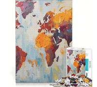Rompecabezas de 1000 Piezas con Mapa del Mundo a Color, Juego Familiar, Montaje de Patrones, con Piezas de Formas aleatorias Que encajan Perfectamente 50x75cm