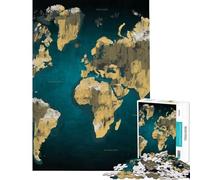 Rompecabezas de 1000 Piezas con Mapa del Mundo Juguete adictivo para Cultivar la Paciencia Juego Educativo para aliviar el estrés Regalo de cumpleaños (Tamaño 38x52cm)