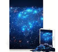 Rompecabezas de 1000 Piezas con Mapa del Planeta en Colores neón para Adultos Juguete para el hogar Disfrute de un Corte Fino Regalo Ideal para Pedir un Deseo a Santa Claus (38x26cm)