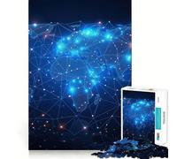 Rompecabezas de 1000 Piezas con Mapa del Planeta en Colores neón para Adultos Regalo Ideal para desarrollar la lógica Juguete para armar con Calma y precisión Diseño Elegante (38x52cm)