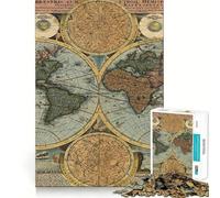 Rompecabezas de 1000 Piezas con Mapa del Viejo Mundo para Adolescentes Juego Mental Juguete para el hogar Corte preciso (38x26cm)