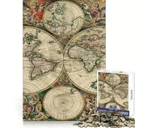 Rompecabezas de 1000 Piezas con Mapa del Viejo Mundo para Adultos Mejora la Memoria Ideal para el Ocio Corte Firme Fiestas (50x75cm)