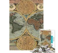 Rompecabezas de 1000 Piezas con Mapa del Viejo Mundo para Juegos educativos Juguetes adictivos para Cultivar la Paciencia Excelentes Regalos y Juguetes para cumpleaños (tamaño 38x26cm)