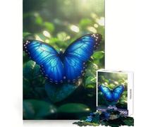Rompecabezas de 1000 Piezas con Mariposa Morpho Azul de la Selva Tropical para Adolescentes Ideal para Entrenar el Pensamiento, divertirse y Disfrutar Un Regalo Encantador (38x52cm)