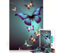 Rompecabezas de 1000 Piezas con Mariposas,Colorido, ejercitar la Mente,Ideal para Momentos de Paz y diversión, cumpleaños (50x75cm)