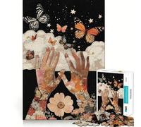 Rompecabezas de 1000 Piezas con Mariposas y Manos,Corte preciso,decoración,lógica,Pensamiento,Juego,Tiempo de Juego,decoración navideña,Regalo (50x75cm)