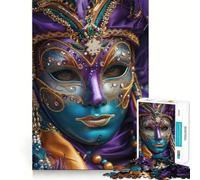 Rompecabezas de 1000 Piezas con máscara de Carnaval Veneciana ornamentada para Adultos, Ideal para ejercitar la Mente, entretenerse y Disfrutar de un Regalo increíble (38x26cm)