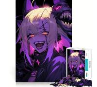 Rompecabezas de 1000 Piezas con máscara de Demonio de Chica Anime para Adultos Diversión para Entrenar la Mente Piezas sin Rebabas y de Corte Limpio Actividad para Compartir en Familia (38x52cm)