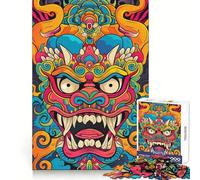 Rompecabezas de 1000 Piezas con máscara de Demonio japonés Oni a Color para Adolescentes, Ideal para ejercitar la Mente, aliviar el estrés, Jugar en Familia o Decorar el hogar (38x52cm)