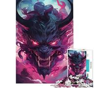 Rompecabezas de 1000 piezas con máscara de demonio Oni Juegos divertidos que desafían la inteligencia cerebral Juguetes adictivos Regalos para hombres y mujeres Divertidos y con humor (tamaño 38x26cm)