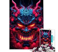 Rompecabezas de 1000 Piezas con máscara de Demonio Oni para Adolescentes Juego Interactivo Educativo Juguete de desafío Regalos para Mujeres y Hombres decoración del hogar (tamaño 38x52cm)