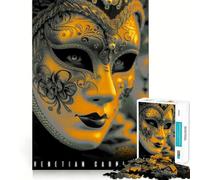 Rompecabezas de 1000 Piezas con máscara Veneciana Juguete Que desafía la Mente Troquelado de Alta precisión Un Reto Divertido para Pasar el Tiempo (38x26cm)