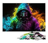 Rompecabezas de 1000 Piezas con máscaras de Gas de Colores, Ideal para Adultos, Adolescentes, Divertido Juego Interactivo para Toda la Familia, 26x38cm/10,23x14,96 Pulgadas.