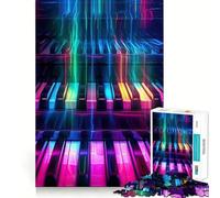 Rompecabezas de 1000 Piezas con melodías de Piano de neón sintético para Adultos Juguete de lógica Pura Momentos de Paz Corte preciso Regalo sincero 50x75cm