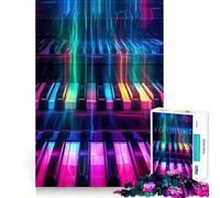 Rompecabezas de 1000 Piezas con melodías de Piano de neón sintético para Adultos Juguete Mental Relajante y Divertido Corte Premium Regalo de cumpleaños 38x52cm