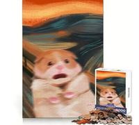 Rompecabezas de 1000 Piezas con Meme del hámster gritono para Adultos Juguete de lógica Fuerte, Juego Relajante, Borde Transparente, Regalo conmovedor (38x52cm)