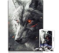 Rompecabezas de 1000 Piezas con Mirada penetrante de Lobo, Juguete Intelectual, Juego de Aprendizaje, Regalo Educativo para cumpleaños, tamaño 38x52cm