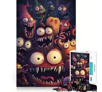 Rompecabezas de 1000 piezas con monstruos de dibujos animados,diseño impecable,ideal para estimular el cerebro,jugar durante el tiempo de descanso o disfrutar de la Navidad Decoración de pared 38x52cm