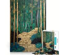 Rompecabezas de 1000 Piezas con Mosaico de Bosque de bambú,Bordes definidos,decoración Creativa,Juguete para desarrollar la Habilidad,fácil de Usar,Divertido, (38x26cm)