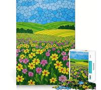 Rompecabezas de 1000 Piezas con Mosaico Floral de vidrieras para Adolescentes Juego Inteligente para Relajarse y armar Patrones Lista de Deseos de Papá Noel 38x26cm