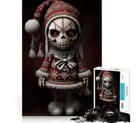 Rompecabezas de 1000 Piezas con muñeco vudú de Papá Noel para Adultos Juguete para el hogar Disfrute de un diseño Elegante Deseos de Papá Noel (38x26cm)