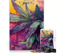 Rompecabezas de 1000 Piezas con Mural de Cannabis Rosa para Adultos, Ideal para Mejorar la Memoria, entretenido y para armar en casa Decoración de Pared (38x26cm)