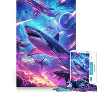 Rompecabezas de 1000 Piezas con Naves espaciales de Tiburones para Adultos Juguete Inteligente, Divertido y silencioso Corte preciso 50x75cm