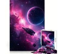Rompecabezas de 1000 Piezas con Naves espaciales en una Nebulosa con un Planeta, Ideal para Adultos y Adolescentes Juguete para el Tiempo Libre Decoración de Pared con Bordes precisos 38x52cm