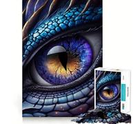 Rompecabezas de 1000 Piezas con Ojo de dragón Azul,articulaciones afiladas,Juego para ejercitar la Mente,Juego para Momentos acogedores,decoración navideña para la Pared 38x52cm