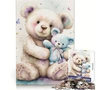 Rompecabezas de 1000 Piezas con Ositos de Peluche abrazados para Adolescentes Juguete de lógica Fuerte para Relajarse Bordes definidos Sorpresa de cumpleaños 38x26cm