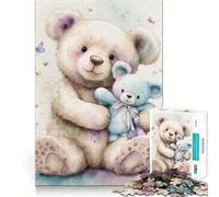Rompecabezas de 1000 Piezas con Ositos de Peluche abrazados para Adultos Juguete Intelectual Relajante y Divertido Pieza de Arte 50x75cm