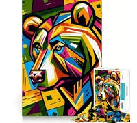 Rompecabezas de 1000 Piezas con Osos,Coloridos y de Ajuste preciso Juego cognitivo Regalo Ideal para un Momento Divertido y Acogedor Escena navideña Arte (38x26cm)