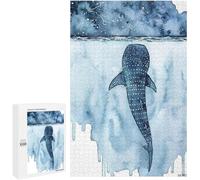 Rompecabezas de 1000 piezas con paisaje abstracto de tiburón ballena: regalo educativo con impresión transparente y entrelazado perfecto.