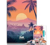 Rompecabezas de 1000 Piezas con Paisaje de Atardecer en Bali para Adultos, Juego Familiar para aliviar el estrés, desafío difícil, colección de Artistas, Bellas Artes, 38x26cm