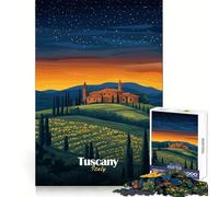 Rompecabezas de 1000 Piezas con Paisaje de Atardecer Toscano para Adolescentes Ideal para ejercitar la Memoria, Relajarse y Disfrutar de un Ajuste Perfecto Regalo Festivo (50x75cm)