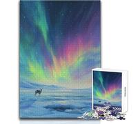 Rompecabezas de 1000 Piezas con Paisaje de Auroras boreales Juego Divertido de Aprendizaje Consciente Celebraciones alegres Tamaño 38x52cm