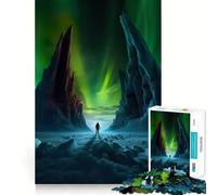 Rompecabezas de 1000 Piezas con Paisaje de Auroras boreales para Adultos Mejora la Memoria Ideal para el Ocio Corte Firme Fiestas (50x75cm)