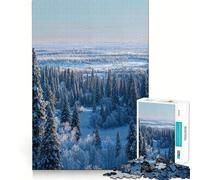 Rompecabezas de 1000 Piezas con Paisaje de Bosque nevado para Adultos Juguete para ejercitar la Mente, Ideal para Fortalecer los Lazos Familiares Corte de precisión Regalo Creativo (38x52cm)