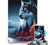 Rompecabezas de 1000 Piezas con Paisaje de Bosque y Lobos Juego práctico interacción Entre Padres e Hijos colección de Artistas Bellas Artes 38x26cm