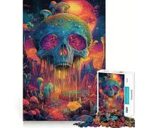 Rompecabezas de 1000 Piezas con Paisaje de Calavera psicodélica para Adolescentes Juguete Educativo para Toda la Familia Corte de Calidad Regalo Elegante (50x75cm)