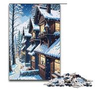 Rompecabezas de 1000 Piezas con Paisaje de Campo Invernal para Adultos, Rompecabezas de Madera, Juego Familiar, 1000 Piezas
