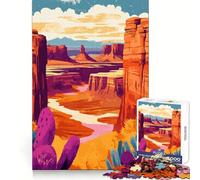 Rompecabezas de 1000 Piezas con Paisaje de cañón del Salvaje Oeste Americano para Adolescentes Desarrolla la Capacidad de razonamiento,es Divertido y Libre de estrés Bordes limpios Regalo Acogedor
