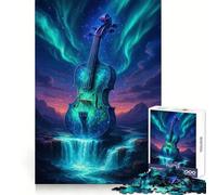 Rompecabezas de 1000 Piezas con Paisaje de Cascada y violín Celestial para Adolescentes para Entrenar la Memoria,para un Entretenimiento Tranquilo y una Experiencia placentera Corte Impecable